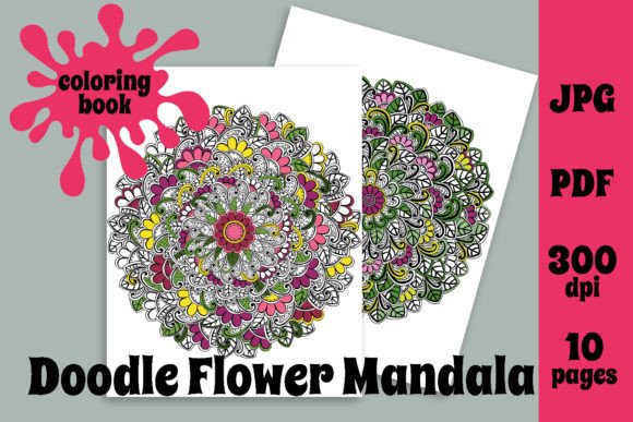 Download Doodle Flower Mandala Coloring Book - Premium Bundle