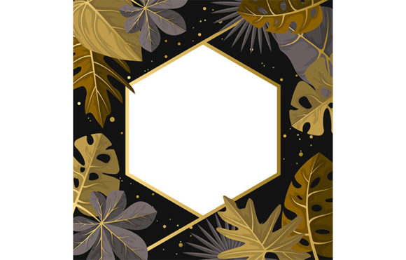Download Polygon Golden Tropical Plant Summer - Gold Collection