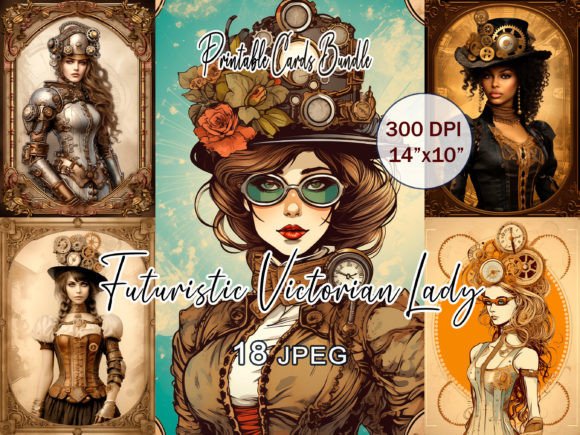 Download Futuristic Victorian Lady JPEG Cards - Jpeg Collection