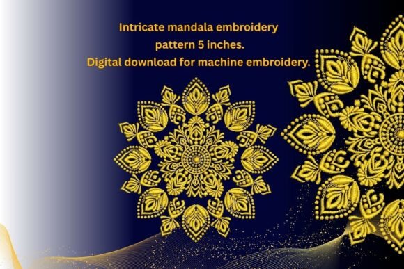 Download Golden, Mandala Embroidery Design - Gold Collection